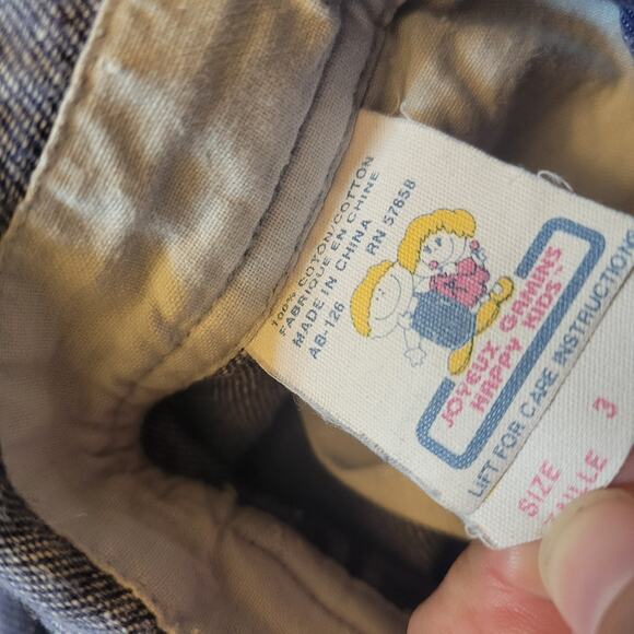 Happy Kids Denim Shortalls Sz 3 Vintage Blue - Picture 3 of 4